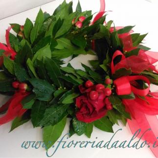 Coroncina nastri rossi