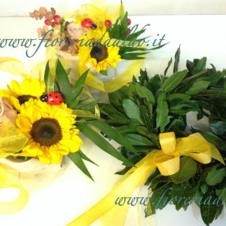 Coroncina alloro e bouquet coordinato 