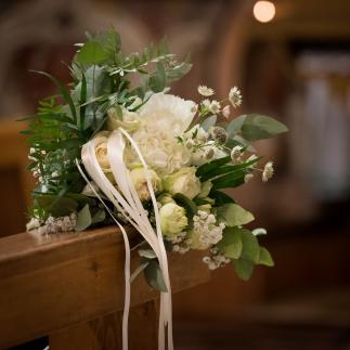 Bouquet bianco grigio verde 